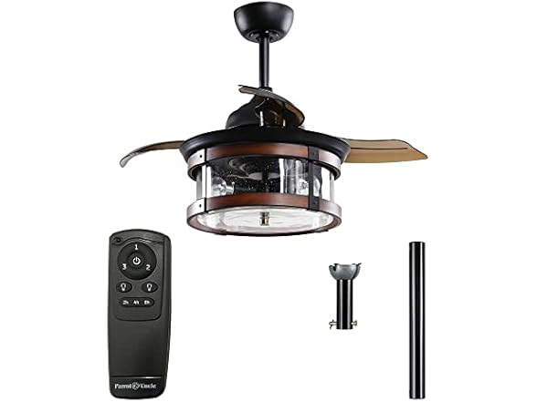 Parrot Uncle F3506Q110V 36" Ceiling Fan, Black