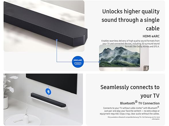 Samsung Q-Series Sound Bar for Smart tv, HW Q600F 3.1.2 ch Subwoofer (2025 Model) SpaceFit Sound Pro, Q-Symphony, Adaptive Sound (Open Box)