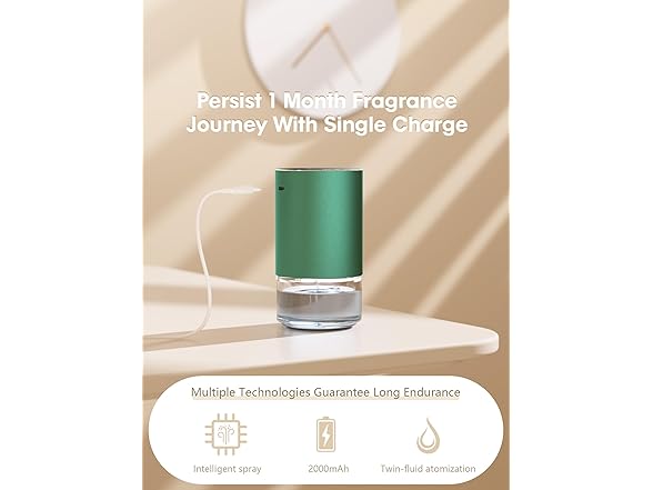 Waterless Oil Diffuser Rechargeable Green