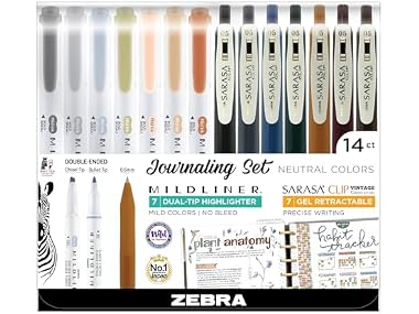 $14.99 Zebra Pen Sarasa Clip Vintage and Mildliner Neutral Set dealfomo