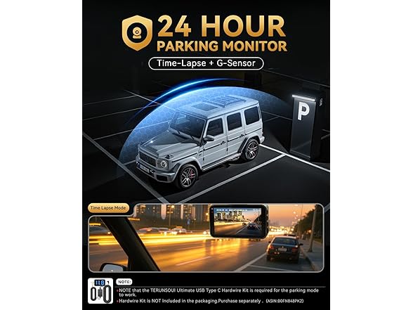 4K+4K Dash Cam Front and Rear | 128GB SD