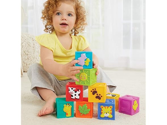 Earlyears Squeak 'n Stack Blocks Baby Toy