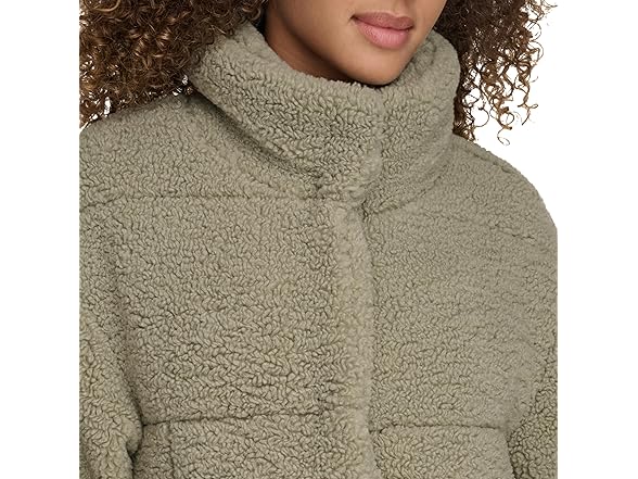 Levis Womens Patchwork Quilted Teddy Coat (S)