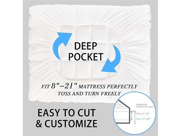 CYMULA Twin XL Mattress Topper - Soft