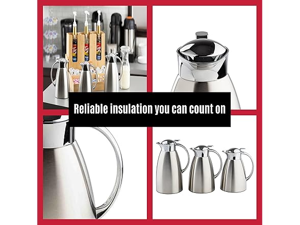 TableCraft 34oz (1L) Stainless Steel Coffee Carafe