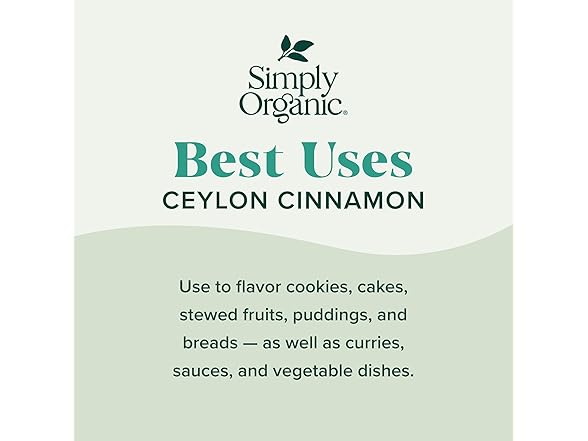 Simply Organic Ceylon Ground Cinnamon, 2 oz.
