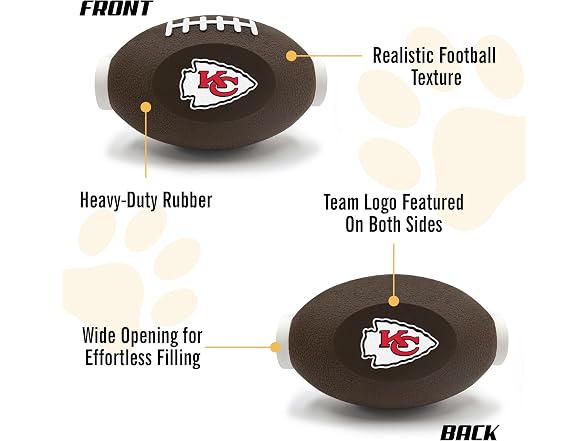 Pets First NFL Kansas City Chiefs Football Treat Toy