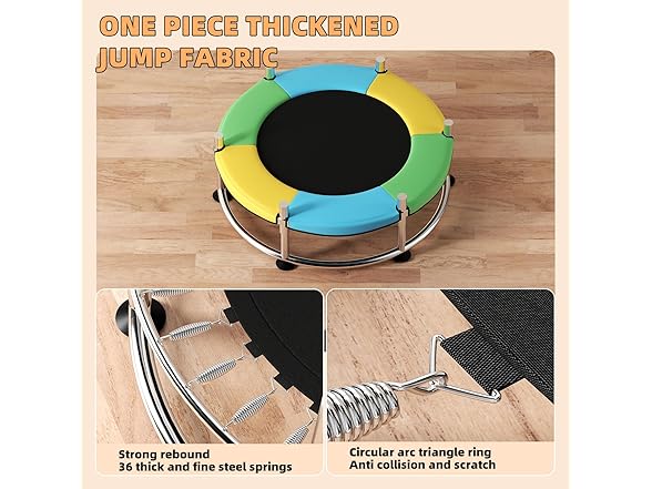 Trampoline with Anti-Rollover Round Bottom