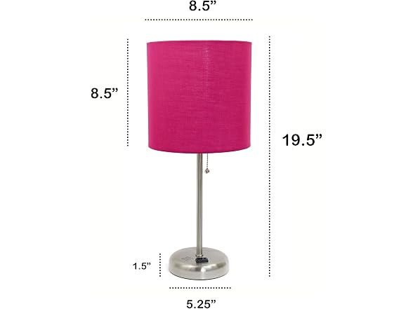 Oslo 19.5" Contemporary Power Outlet Base Desk Lamp