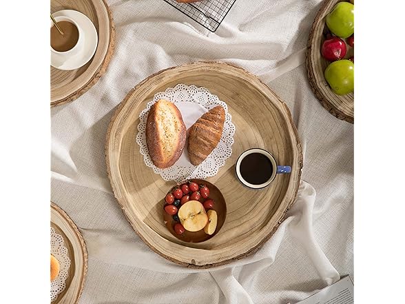 Wood Tree Bark Indented Display Tray 