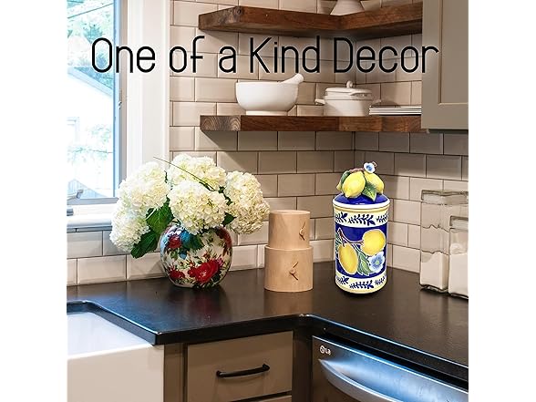 Kiln Fired Clay Lemon Canister