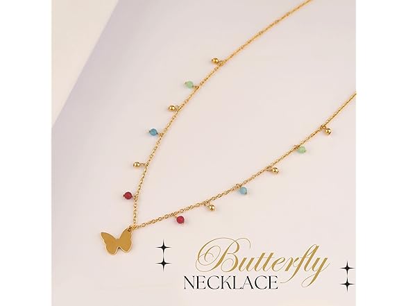 JOSEMVALE Butterfly Necklace Green