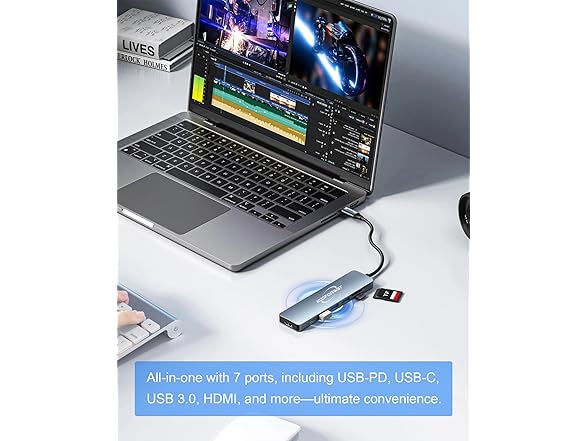 USB C 8in Mini Laptop Docking Station