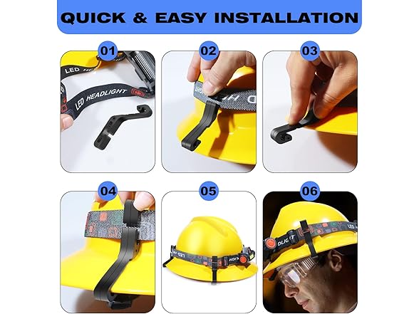 12 Pack Hard Hat Light Clips
