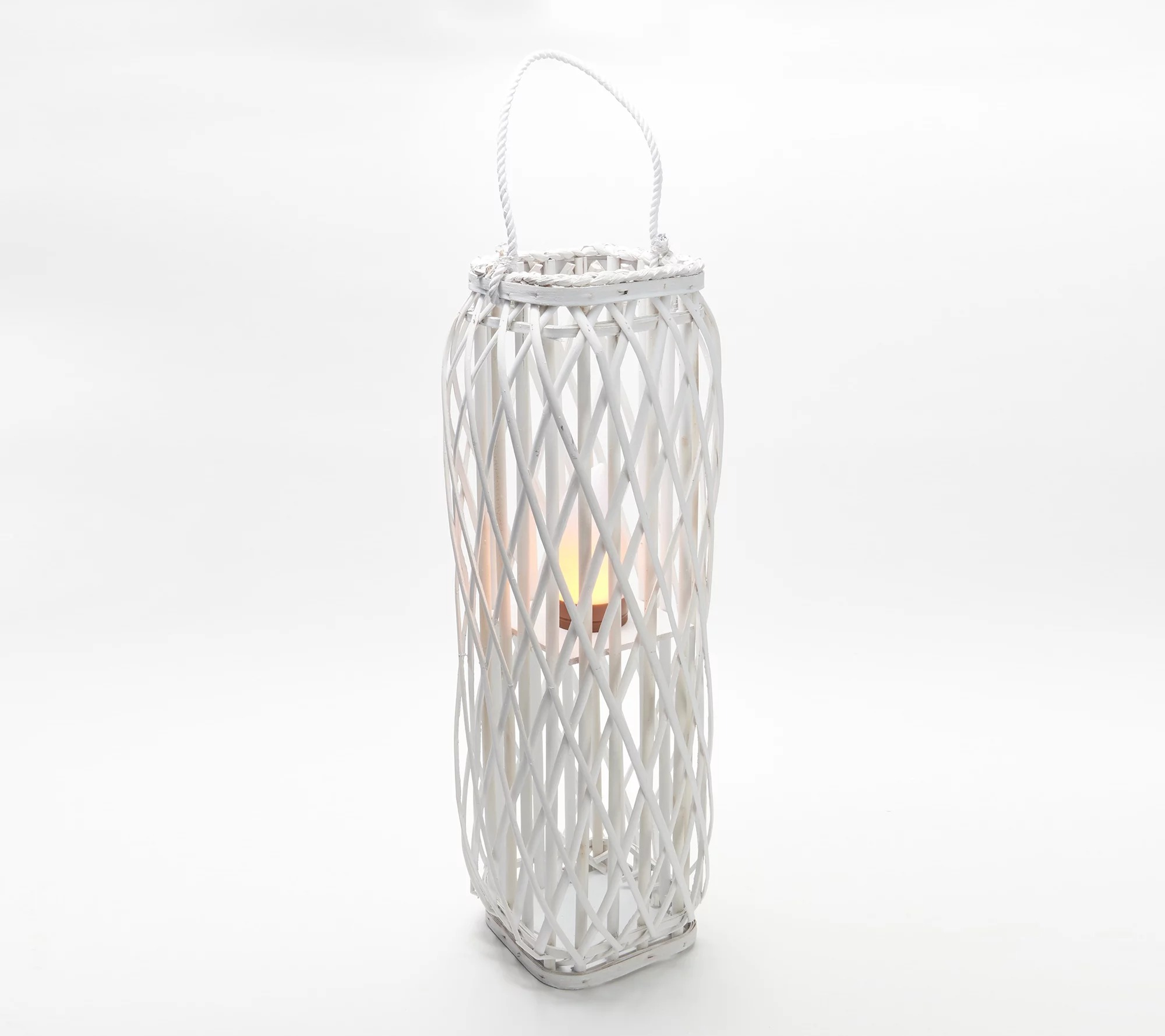 Barbara King 28" Square Wicker Lantern - Gallery 16
