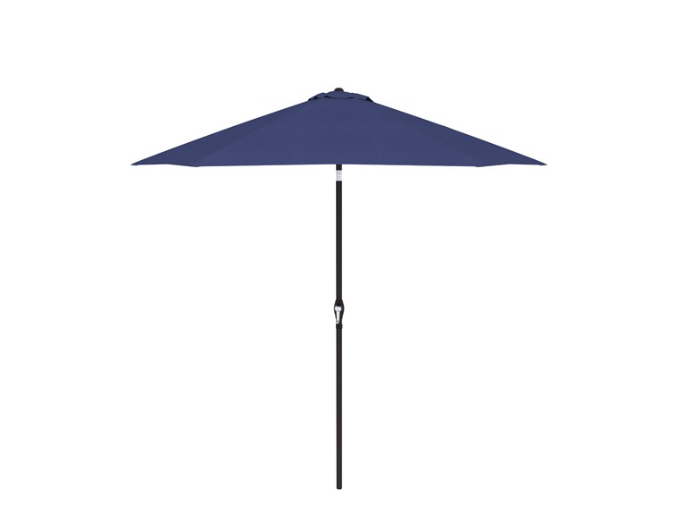9ft Round  Tiliting Aluminum Pole, Fiberglass Rib, Crank Open Push Tilt Patio Umbrella Navy Blue