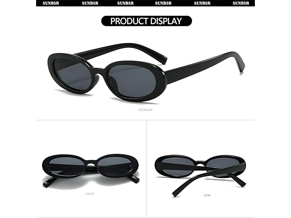 SUNBSR Retro Oval Sunglasses 2 Pack