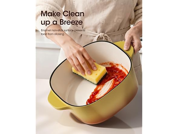 stackbear Cast Iron Dutch Oven Yellow