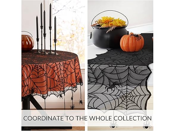 Elrene Home Fashions Crawling Spider Halloween Tablecloth