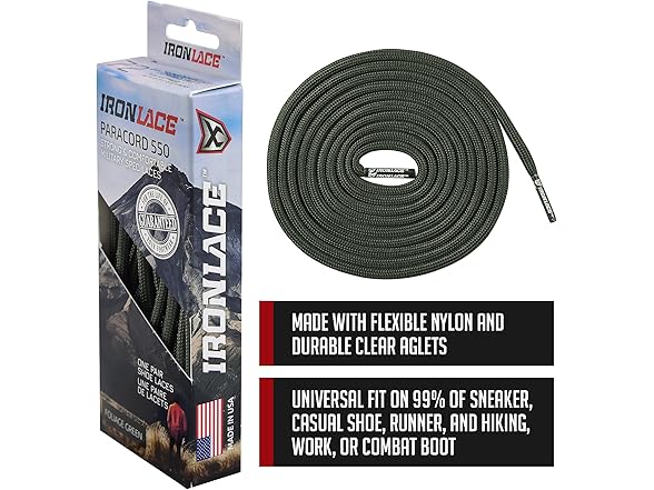 IRONLACE - Paracord Type III Shoe Laces