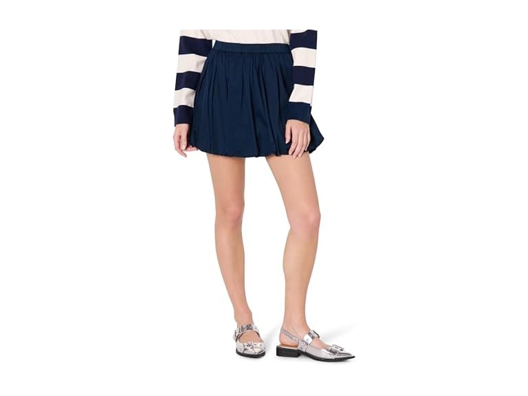 The Drop Women Lillie Bubble Hem Cotton Mini Skirt