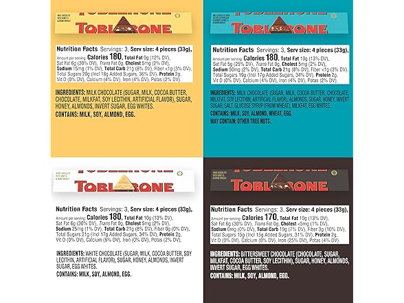 Toblerone Assorted Choc Bars Variety 12p