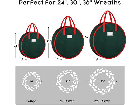 Criusia 2-Pack Wreath Storage Bag 36in