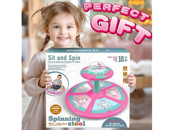 RMOKA Unicorn Sit & Spin Toy w/ LED & Music Purple