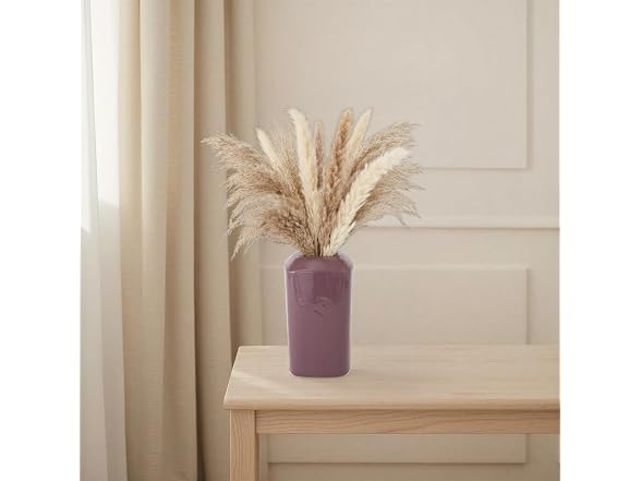 Creative Co-Op Square Enameled Metal Vase, Burgundy Finish