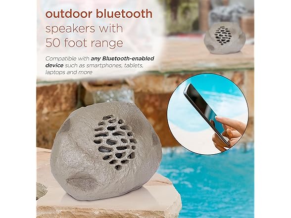 (PAIR) Alpine Corporation Solar Rock Speakers