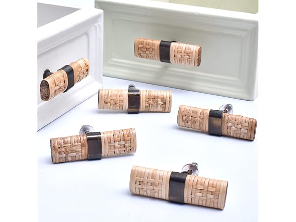 Indian Shelf 6 Pieces Wood Drawer Knobs
