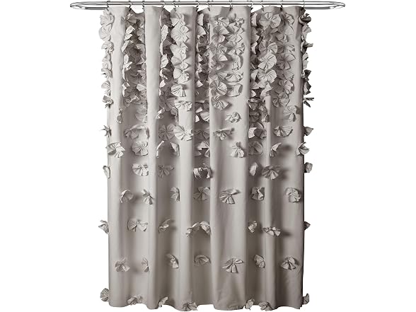 Lush Decor Riley Shower Curtain, 72" W x 72" L, Light Gray