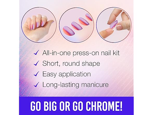 Ardell Nail Addict Chrome Press On Nails - Orb