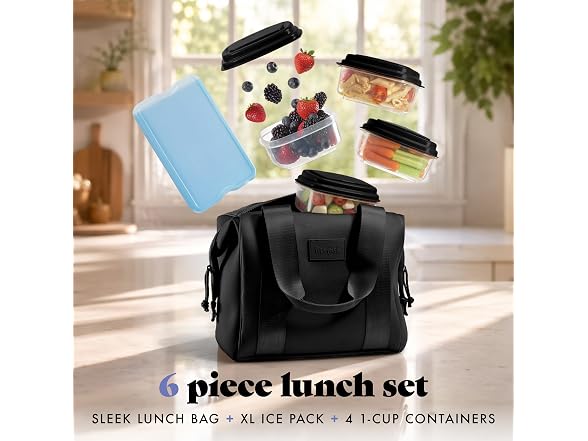 Fit & Fresh Remi Lunch Bag for Women Work Black