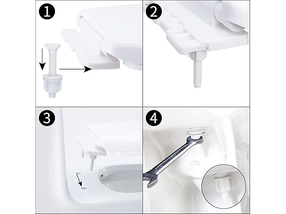 Miibox Removable Round Bowl Matte White Toilet Seat