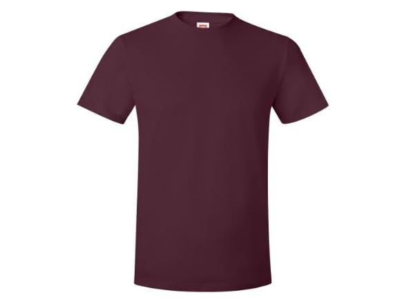 Hanes Mens Nano Cotton Tee Maroon (M)
