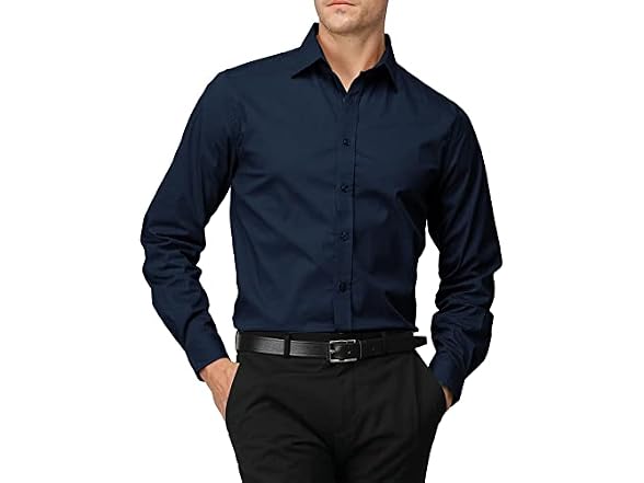 H2H Men (S) Casual Slim Button Down Spandex Shirts