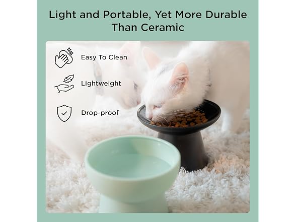 Necoichi 2pcs Elevated Cat Water Bowls