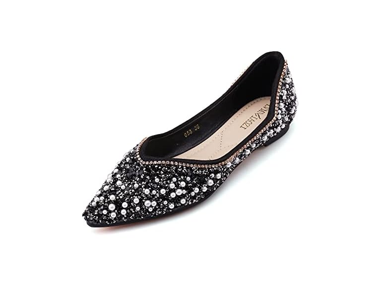 Women's Rhinestone Pointed Toe Flats 