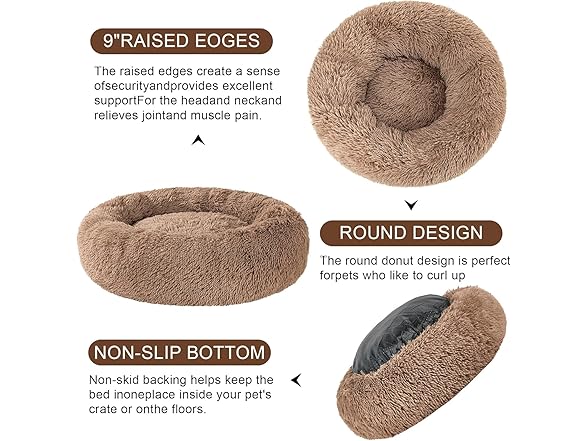 PEPPY BUDDIES  Calming Donut Dog Bed