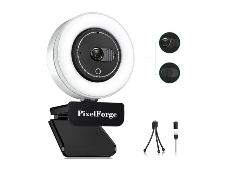 PixelForge 2K Webcam with Privacy Cover