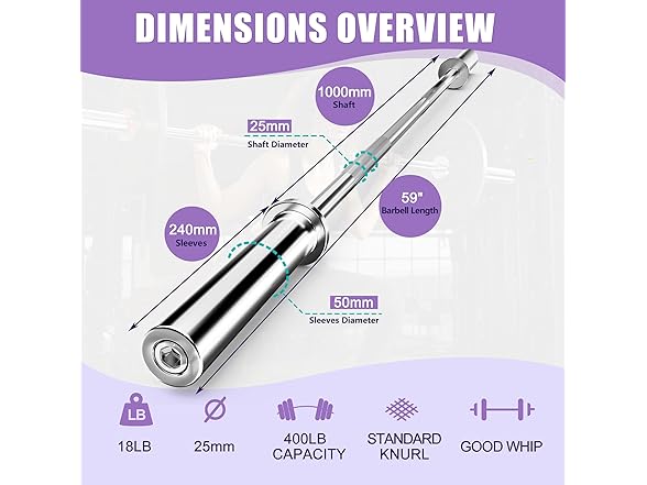 Olympic Barbell Curl Bar EZ Bar 5 FT Bar