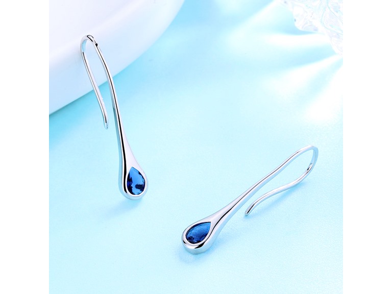 AAA IGT-DAAS-DEBS5801 Sterling Silver Threader Earrings Sapphire