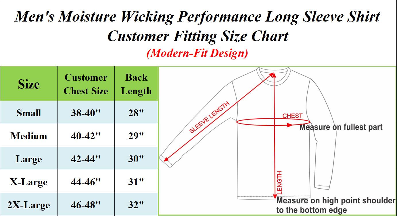 4Pk Mens L/S Performance T-Shirt (S-2XL) - Gallery 14