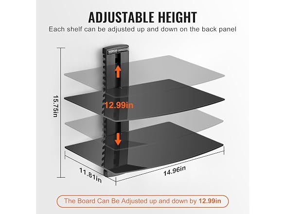 VEVOR 2-Shelf Multimedia Wall Shelf