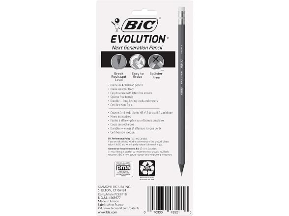 BIC Evolution Cased Pencil, #2 Lead, 24CT