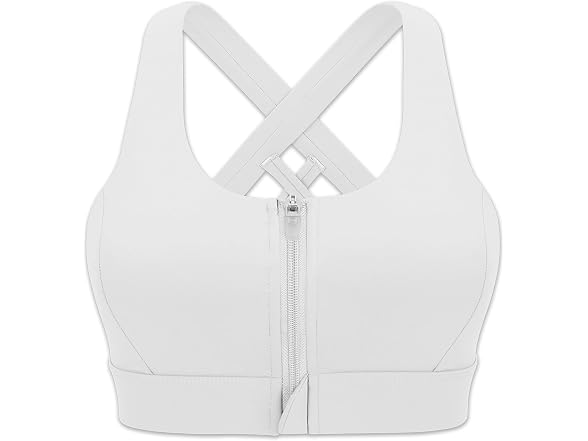 Cordaw Women (L) Zipper Front Sports Bra High Top