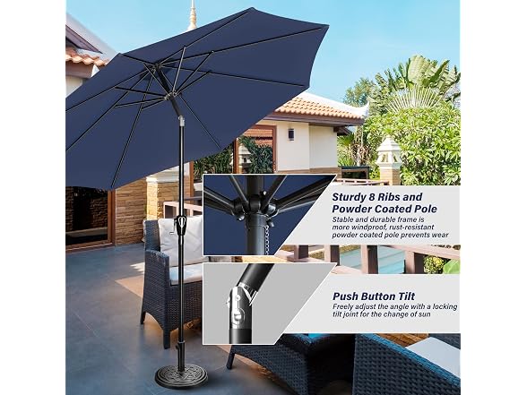 YSSOA 9' Patio Umbrella Outdoor Table Market Yard Umbrella