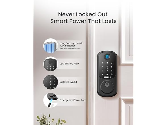 DESLOC WiFi Fingerprint Smart Door Lock