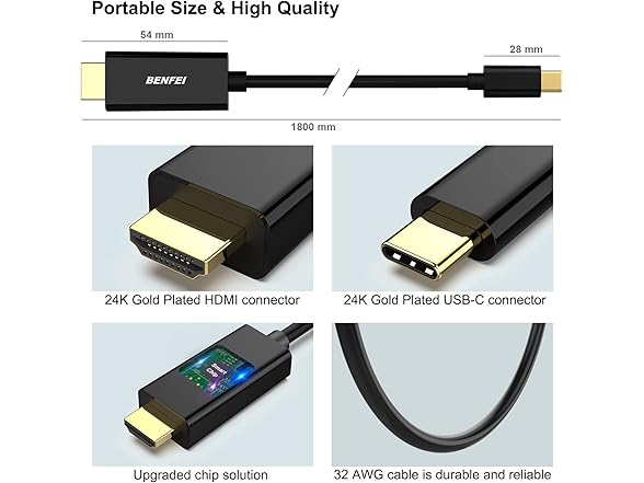 USB-C to HDMI 3' Cable (2-Pack)